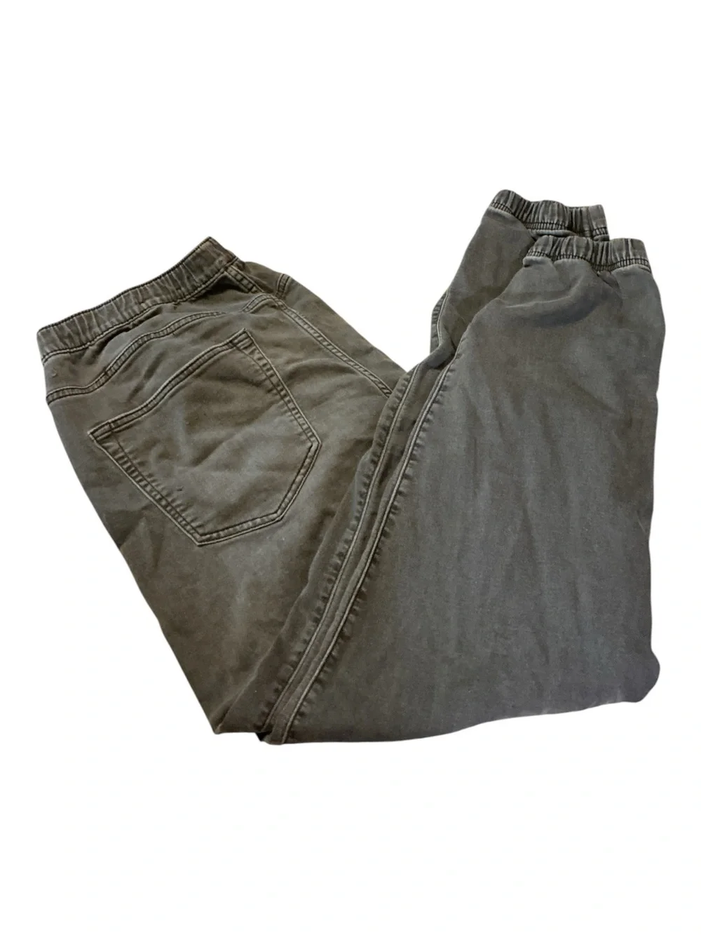 Hollister Men's Relaxed Elastic-Waist Jeans - Charcoal